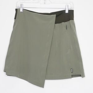REI Co-Op Womens Skort Size Small Olive Green Zip Pocket Hiking‎ Outdoors Golf